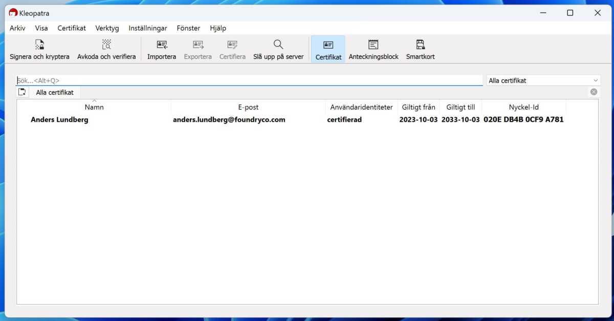 Kryptera mejl med Gpg4win