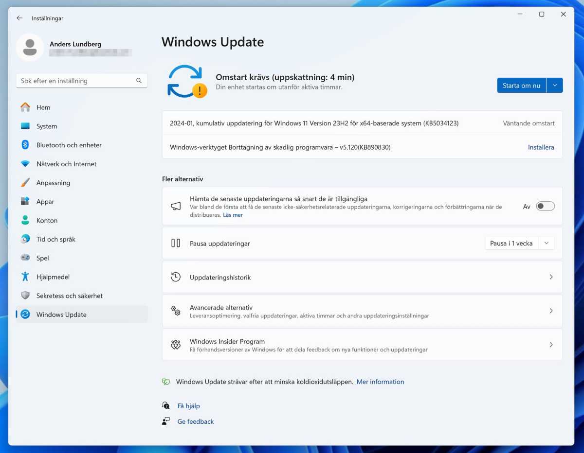 Uppdatera Windows