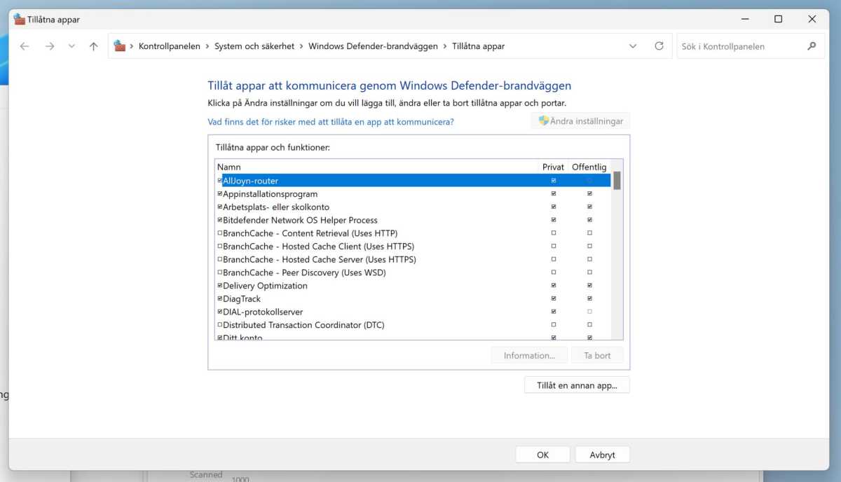 Windows brandvägg
