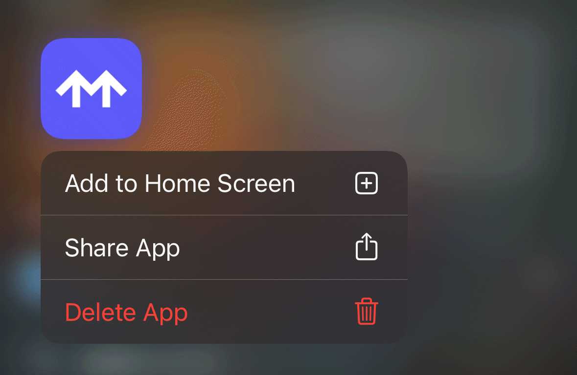 iOS add to Home Screen