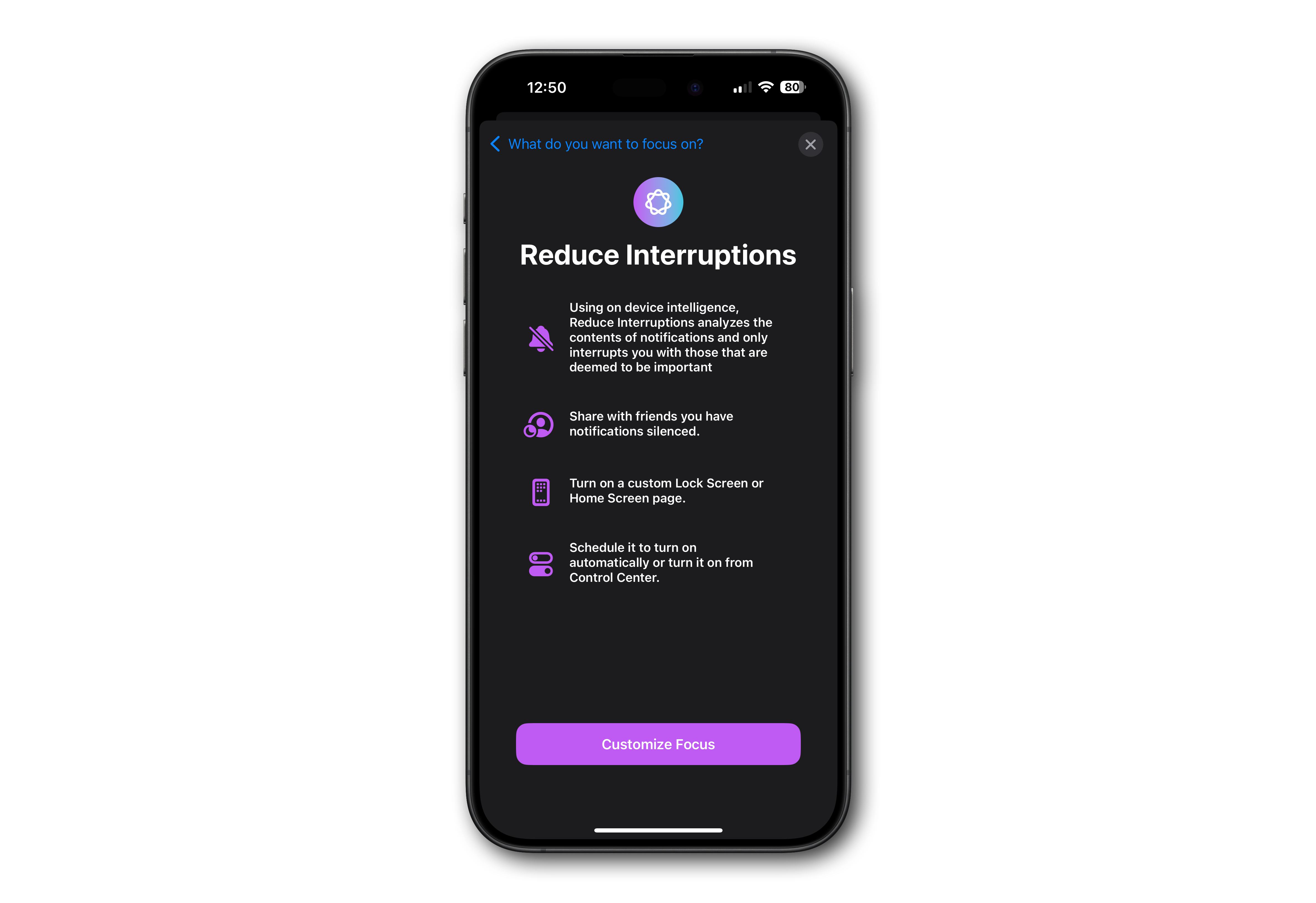 iOS 18.1 reduce interruptions
