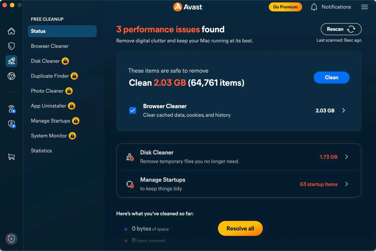 AvastOne Smart Scan results in Avast One