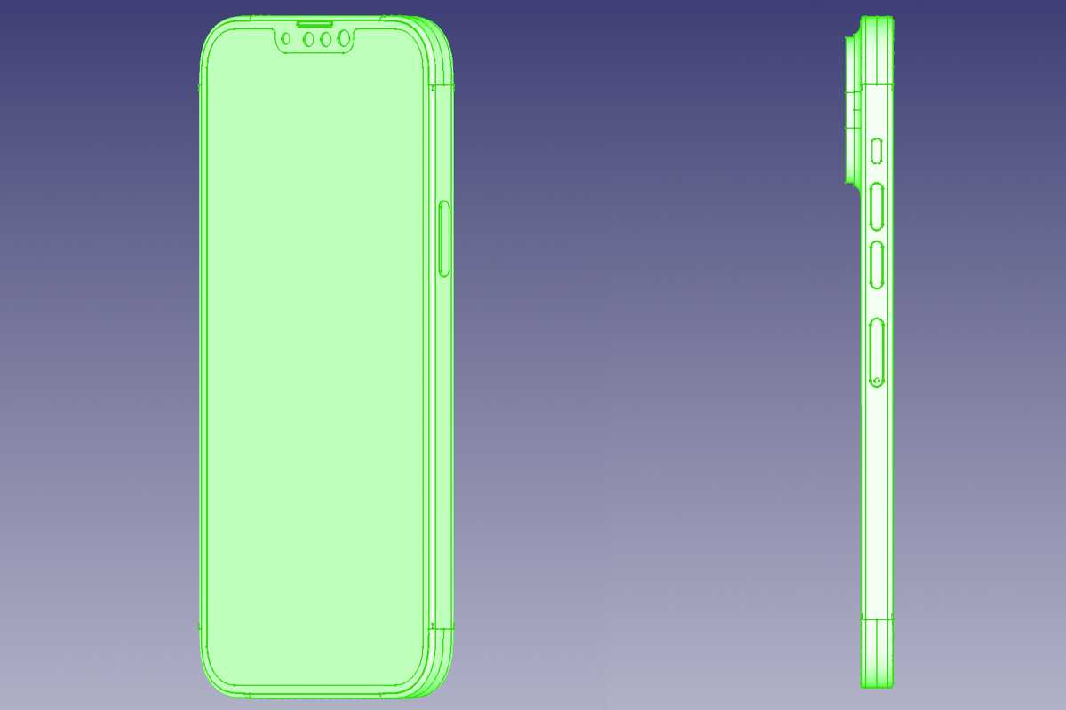 iPhone 13 CAD-Zeichnung