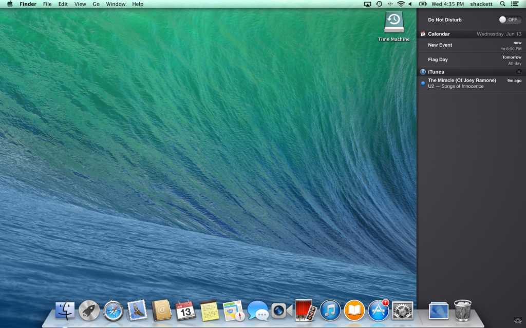 OS X Mavericks Notification Center