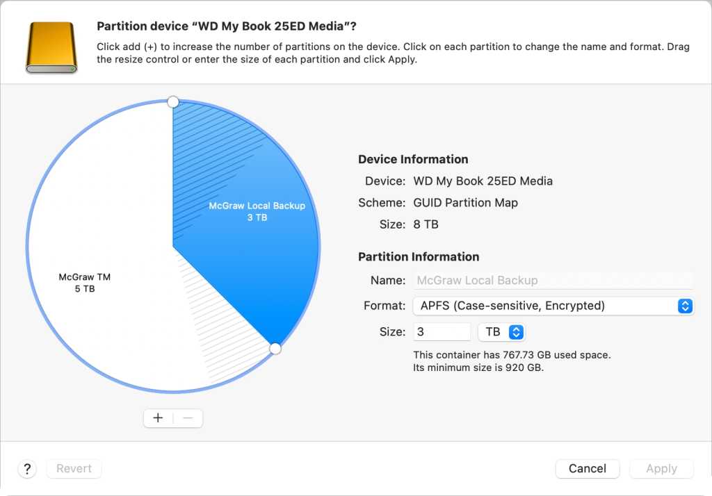 Disk Utility partition change