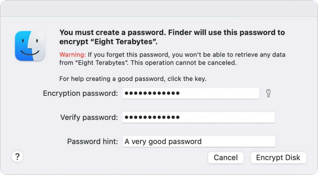macOS Big Sur encrypt external drive