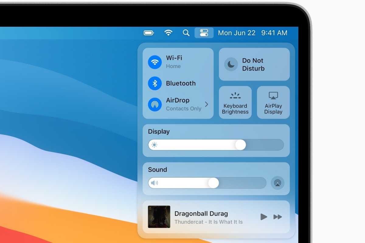 macOS Bir On Control Center