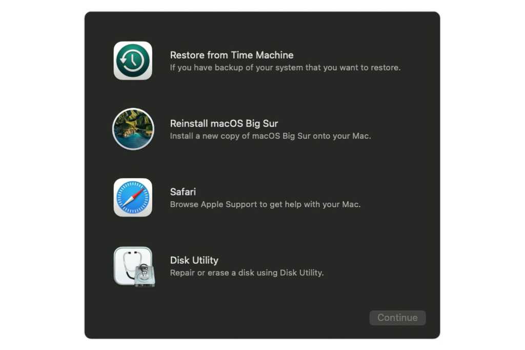 macOS Kurtarma yardımcı programları