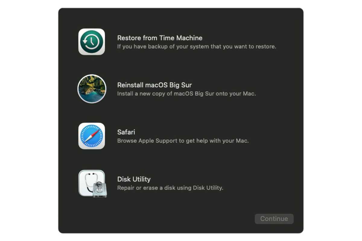 macOS Recovery utilities
