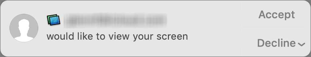 macos big sur screen sharing incoming request