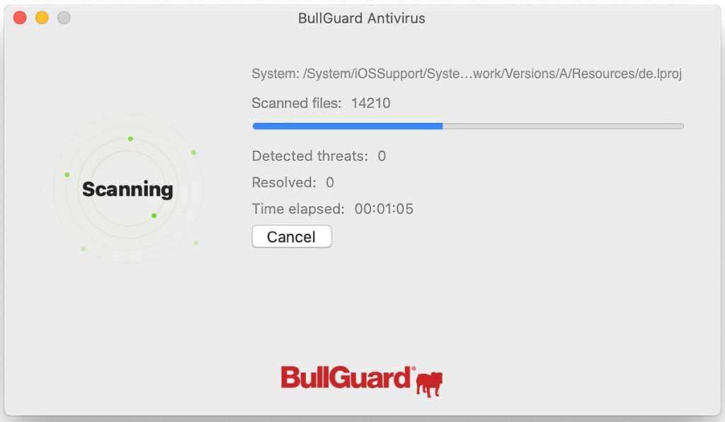 BullGuard Antivirus scan