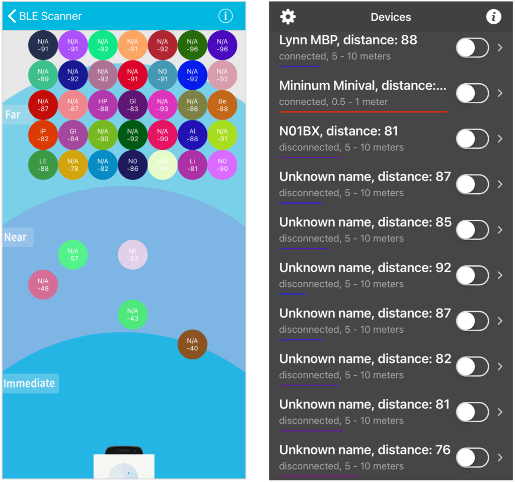 bluetooth scanning side by side