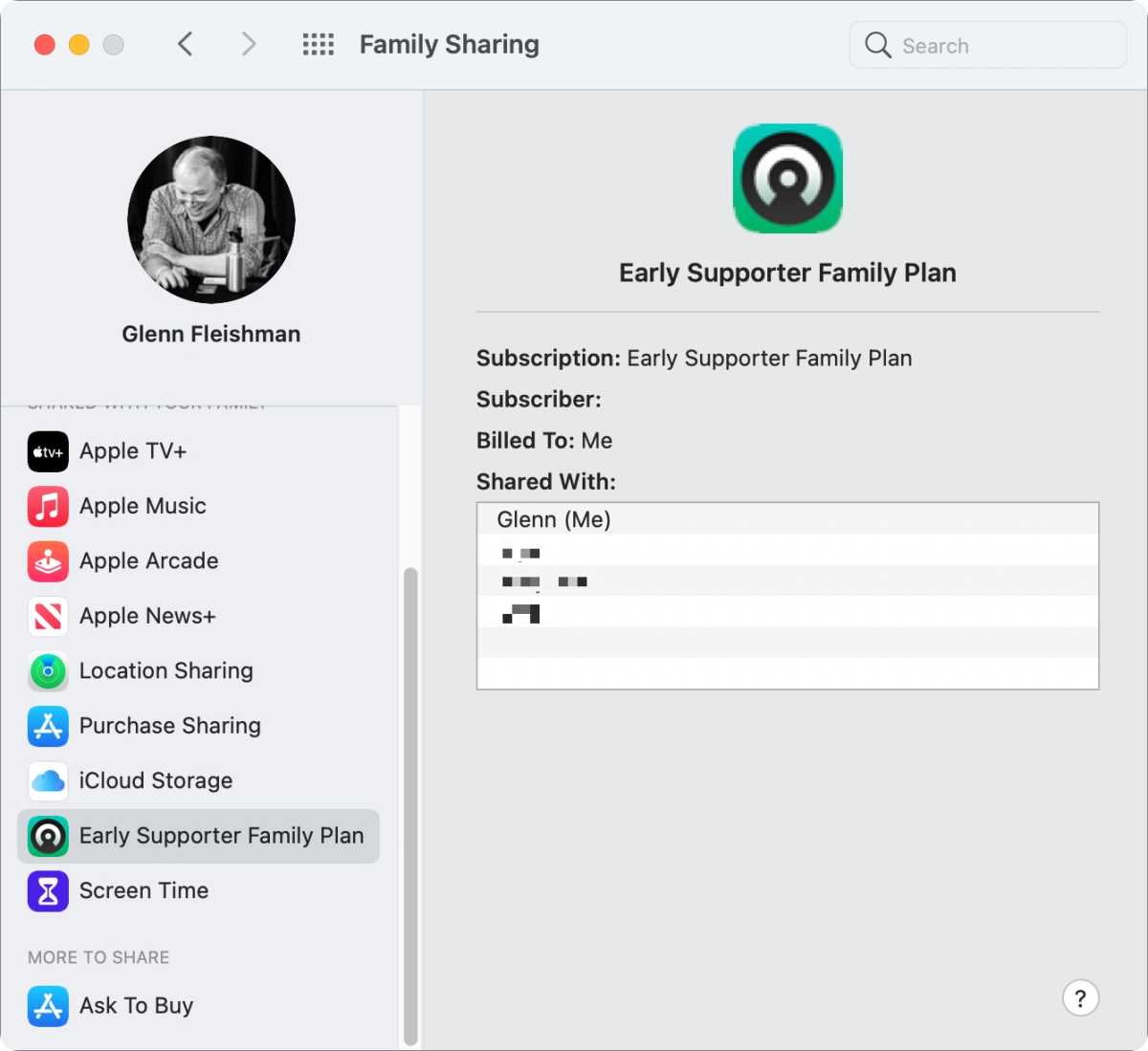Family sharing macOS