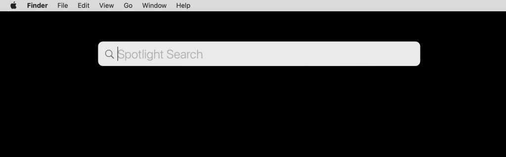 Spotlight Search en MacBook. 