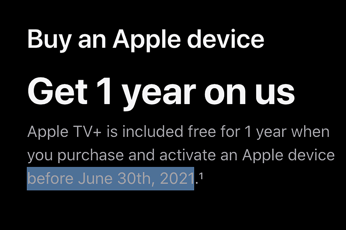 Apple tv free 1 shop year