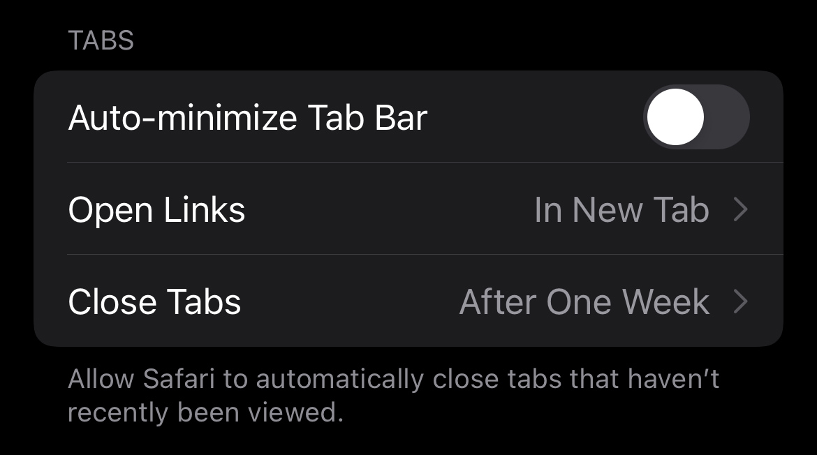 ios 15 minimize tab bar