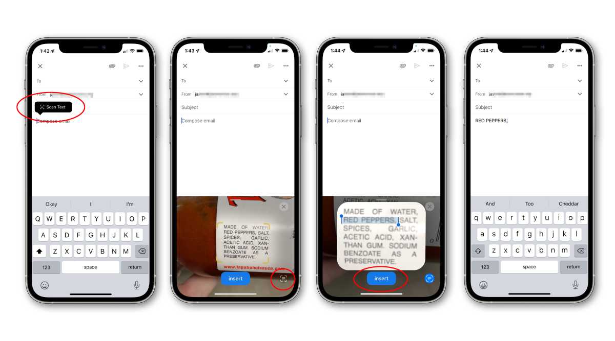 ios15 comment numériser du texte