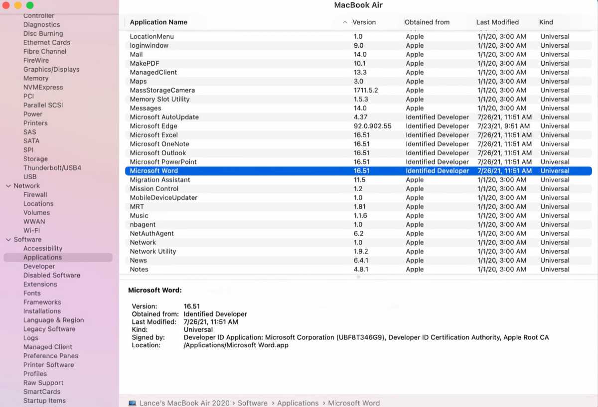 system info for mac