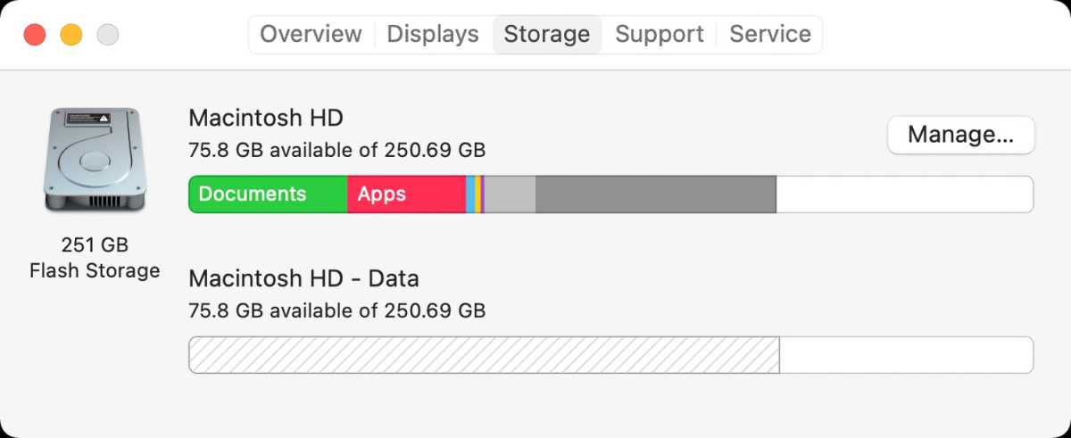 macOS Big Sur manage storage