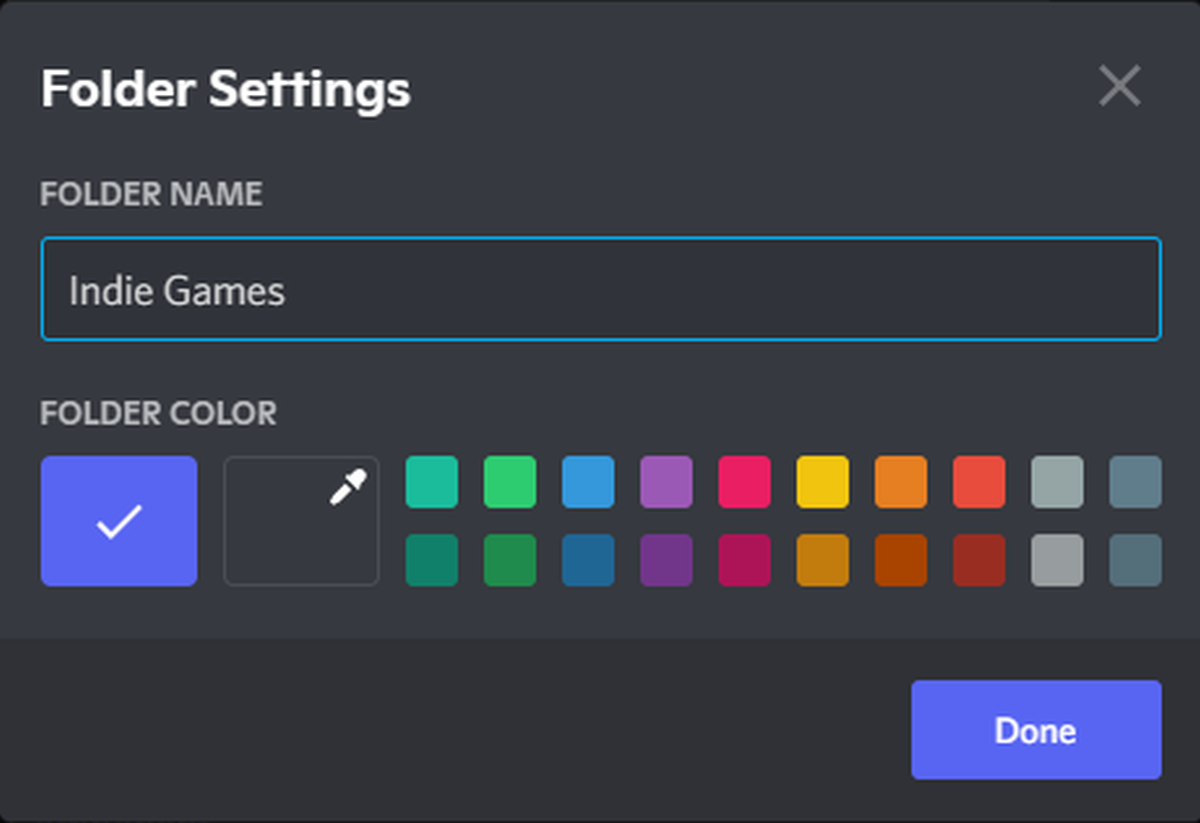 Edit the Discord folder settings