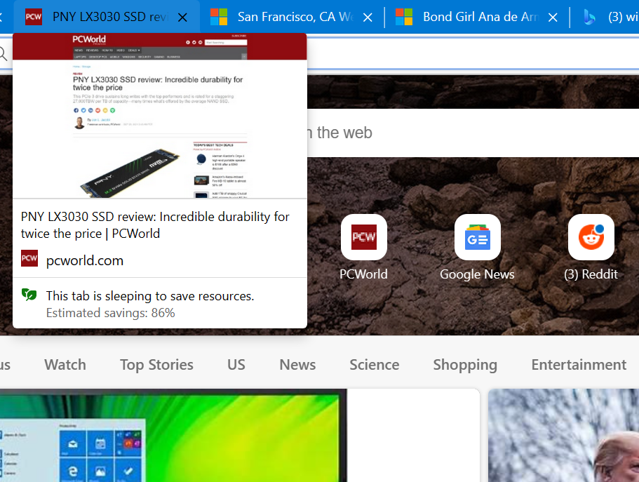 Windows 11 Edge sleeping tabs