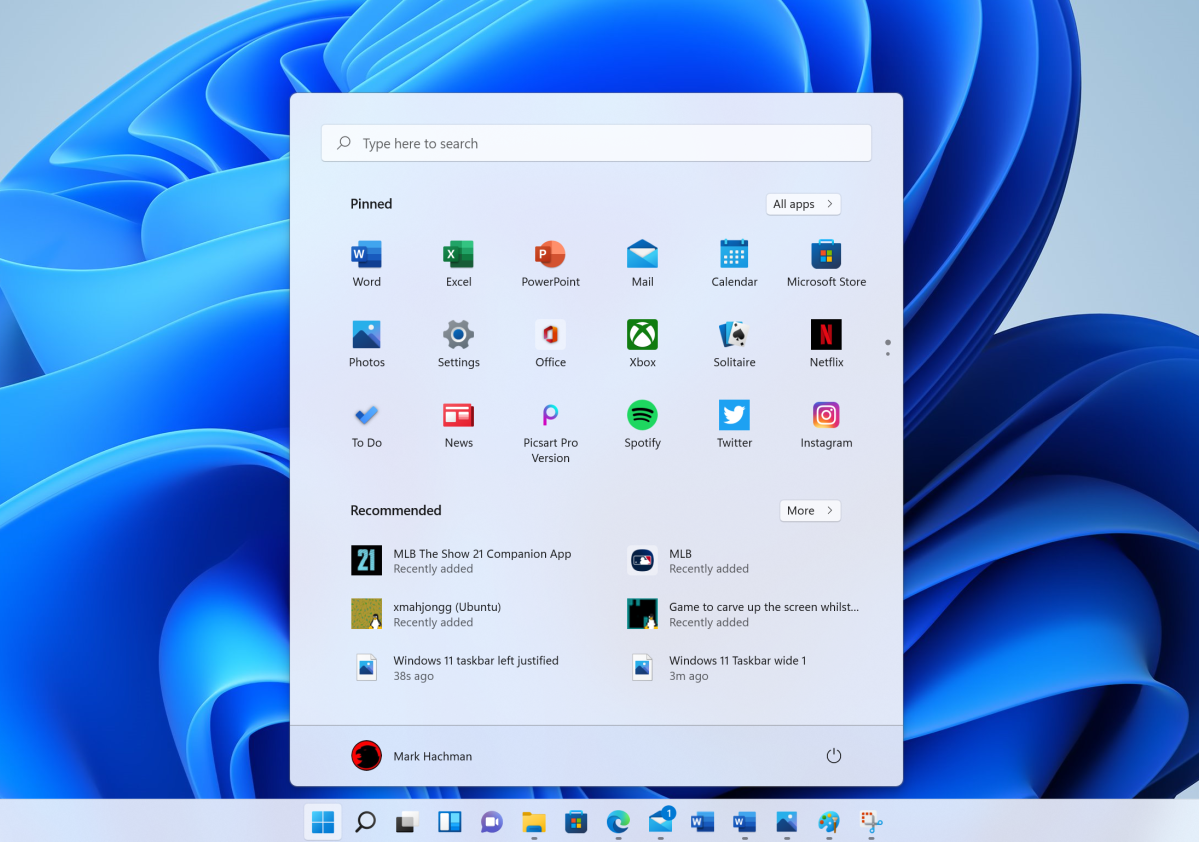 Windows 11 Start menu