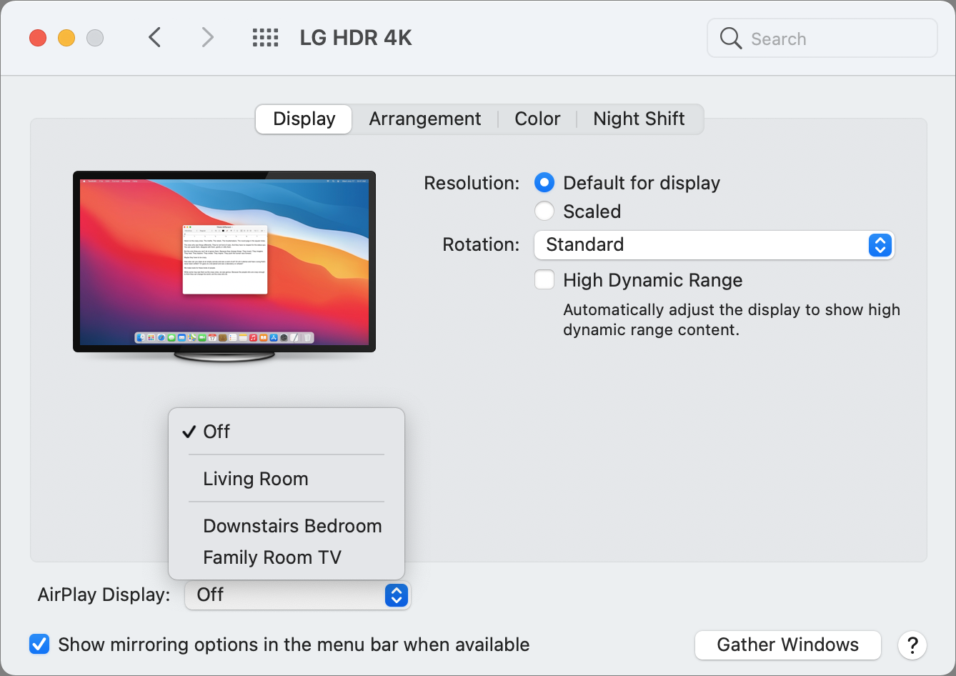 how to screen mirror airplay mac