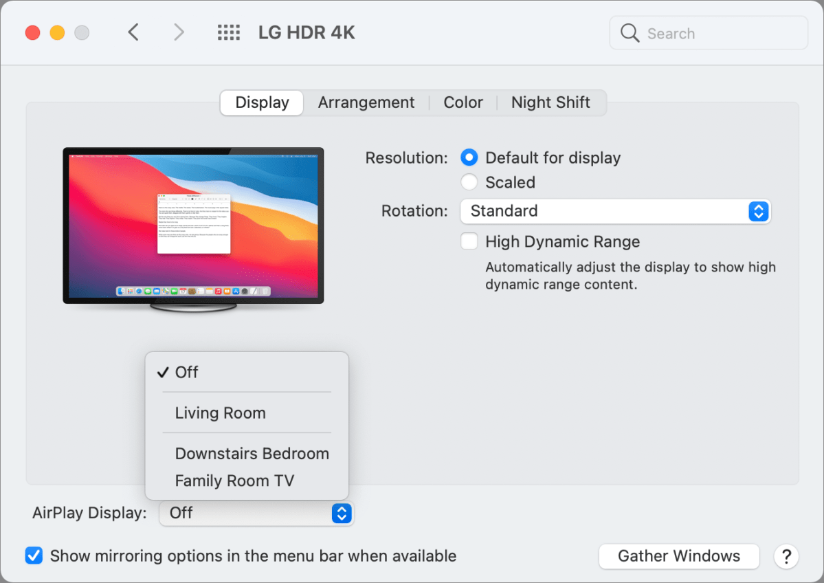 How do I change my Mac screen to mirror?