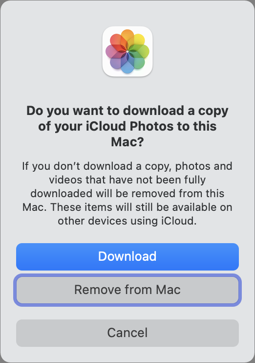 iCloud Photos remove Mac