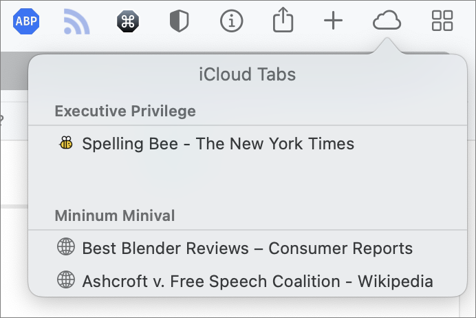 icloud tabs