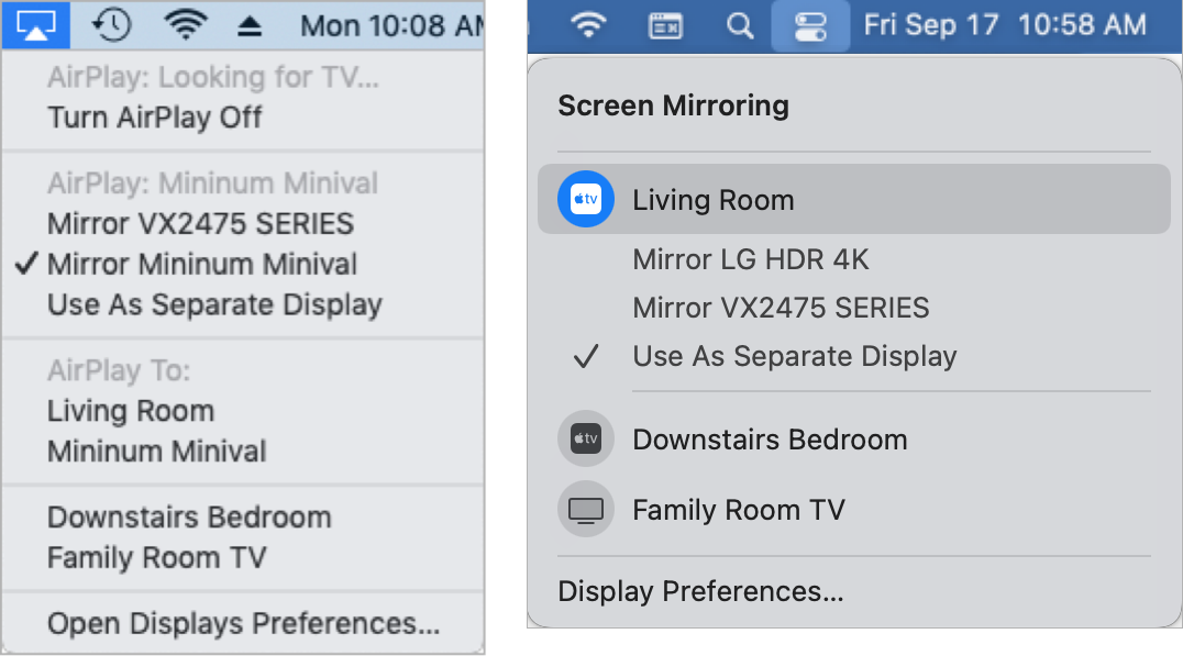 turn screen mirroring on mac