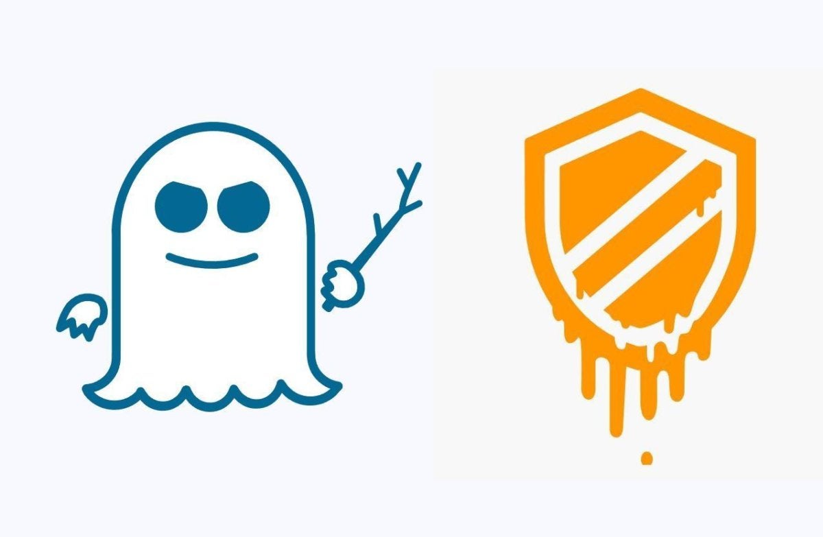 logos for spectre and meltdown security vulnerabilities