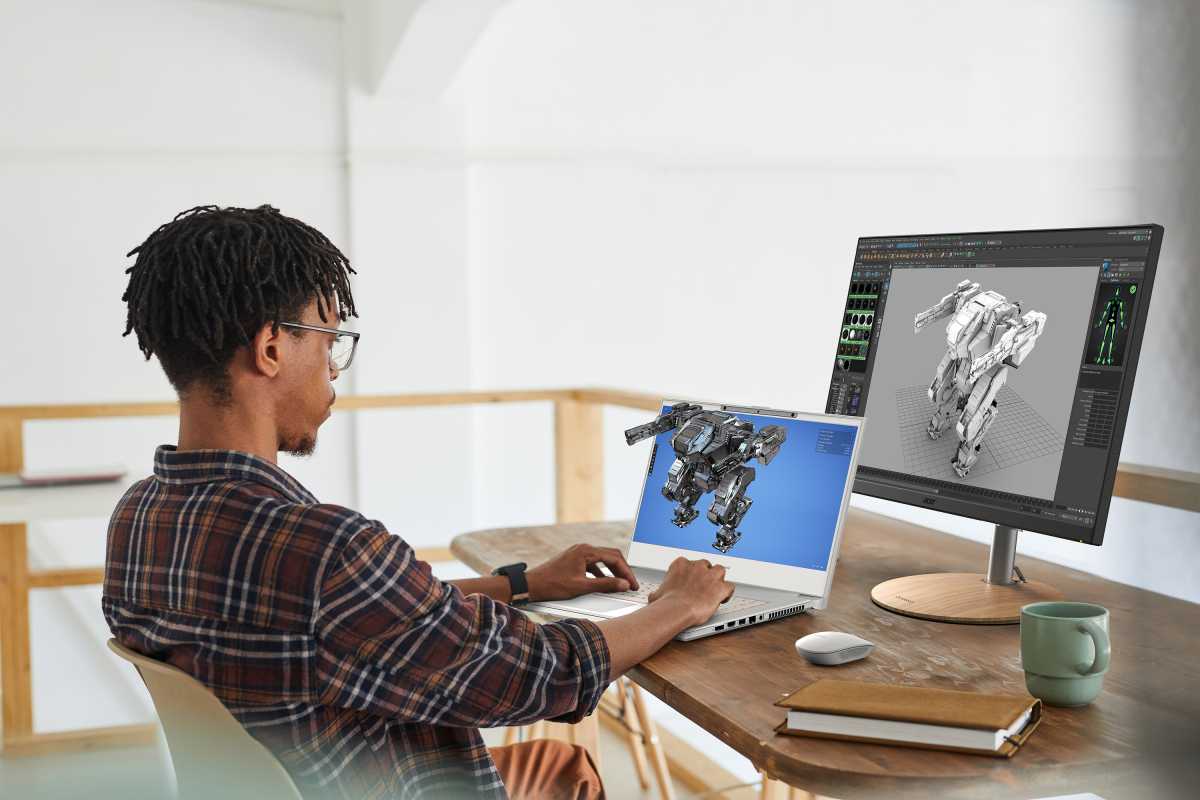 Artist Using Acer ConceptD 7 SpatialLabs Edition Laptop