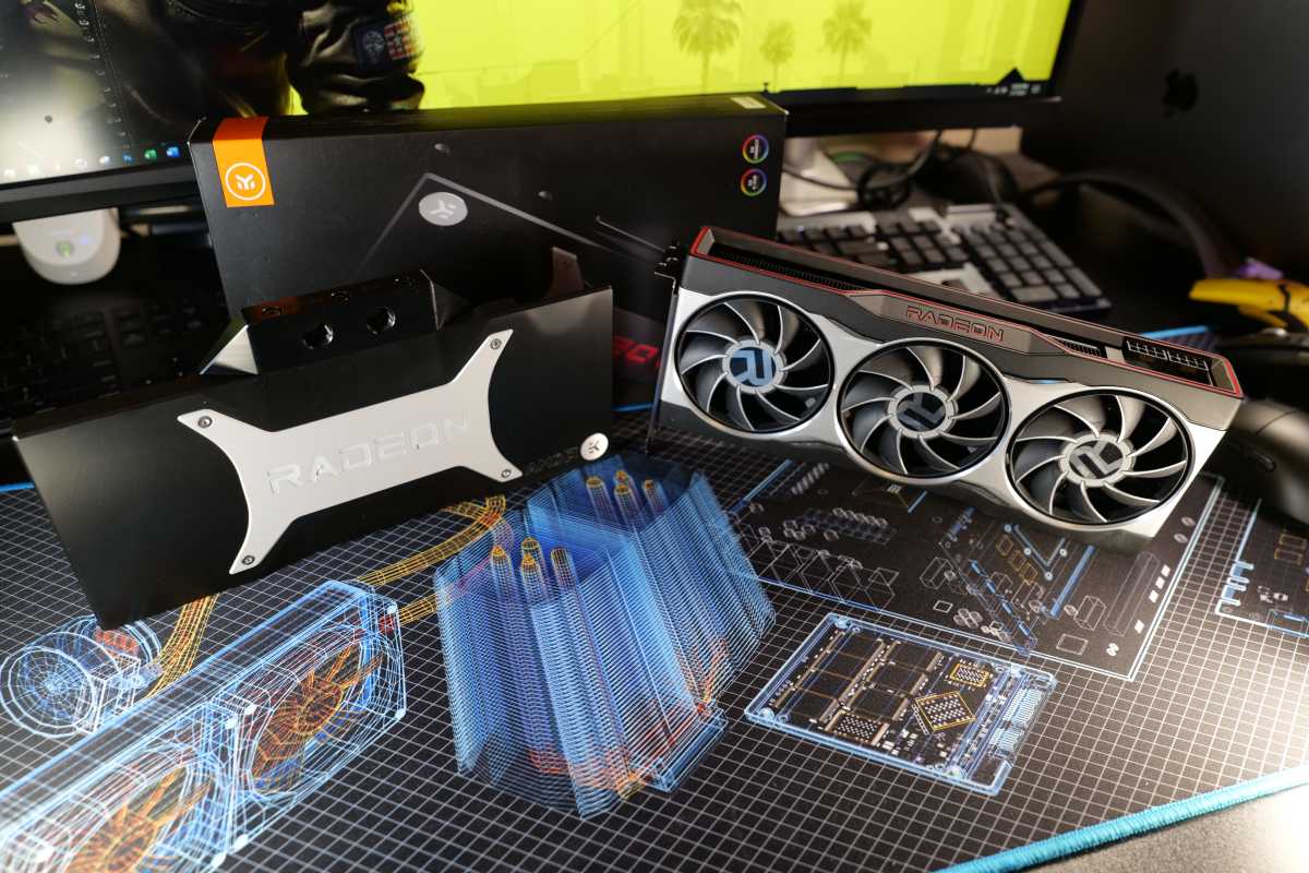 AMD Radeon RX 6800 with EK waterblock plate