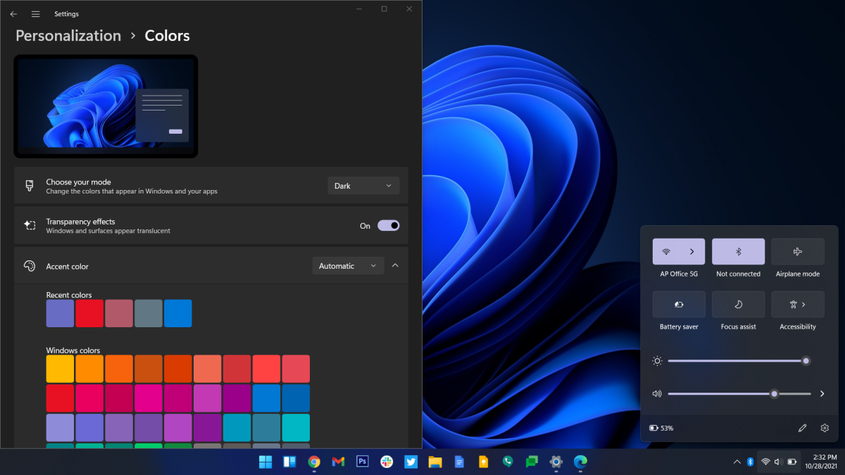 Windows 11 accent color