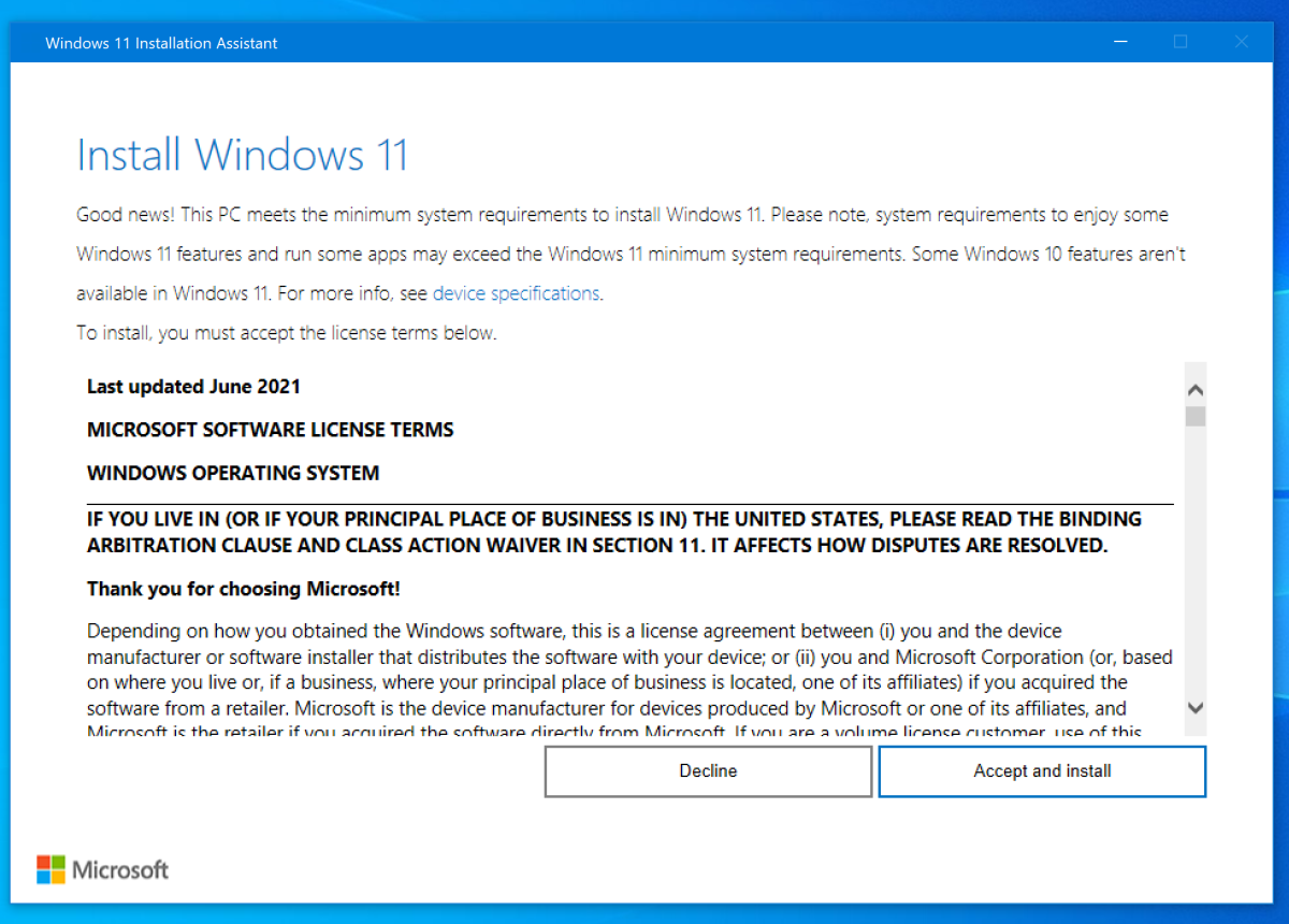 Microsoft Windows Windows 11 Installation Assistant