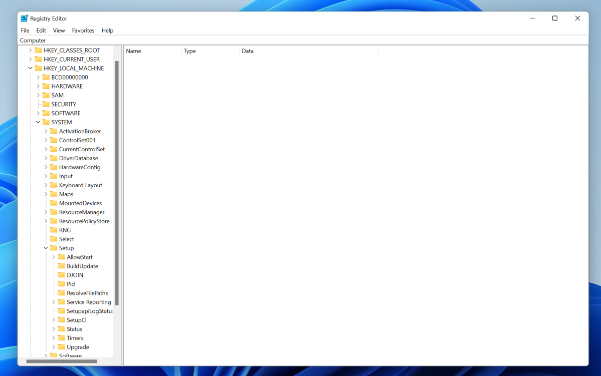 Windows 11 registry editor