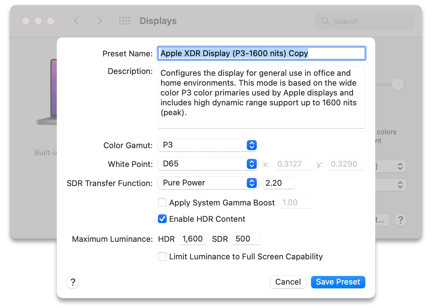mac display profile for photo editing