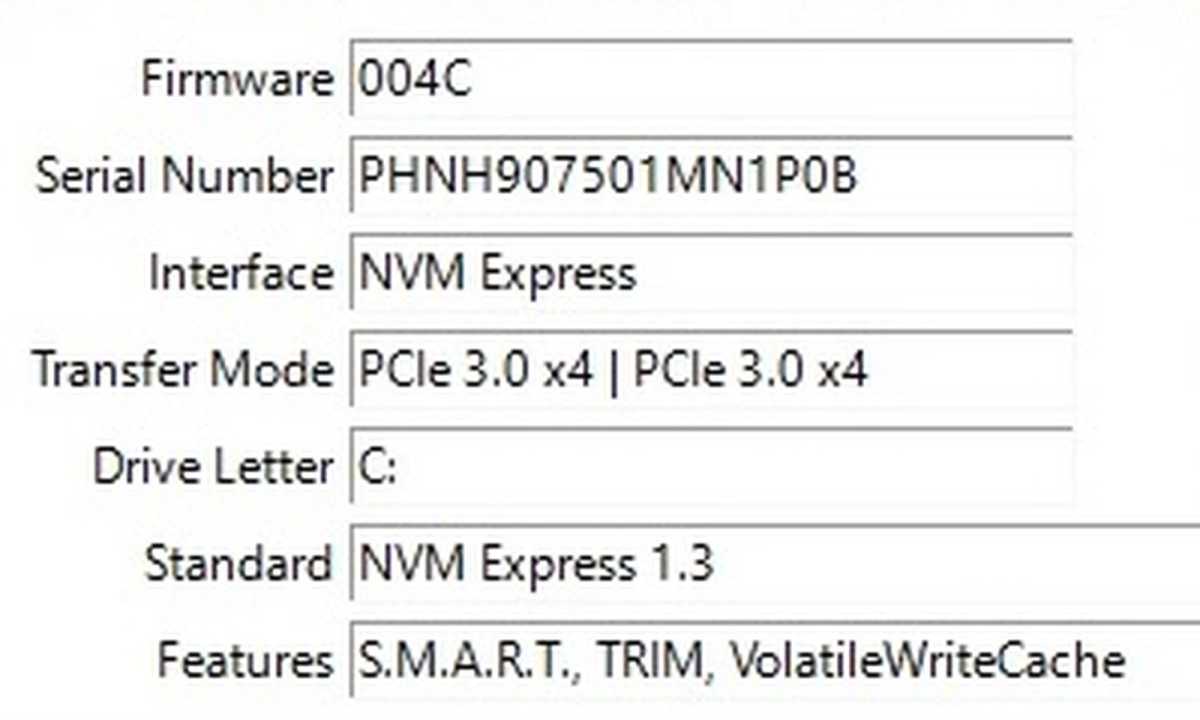 SSD information