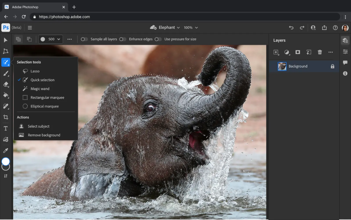photoshop on the web