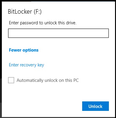 BitLocker preparation screen