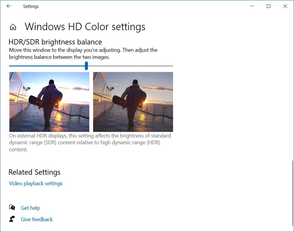 Windows HD color settomg