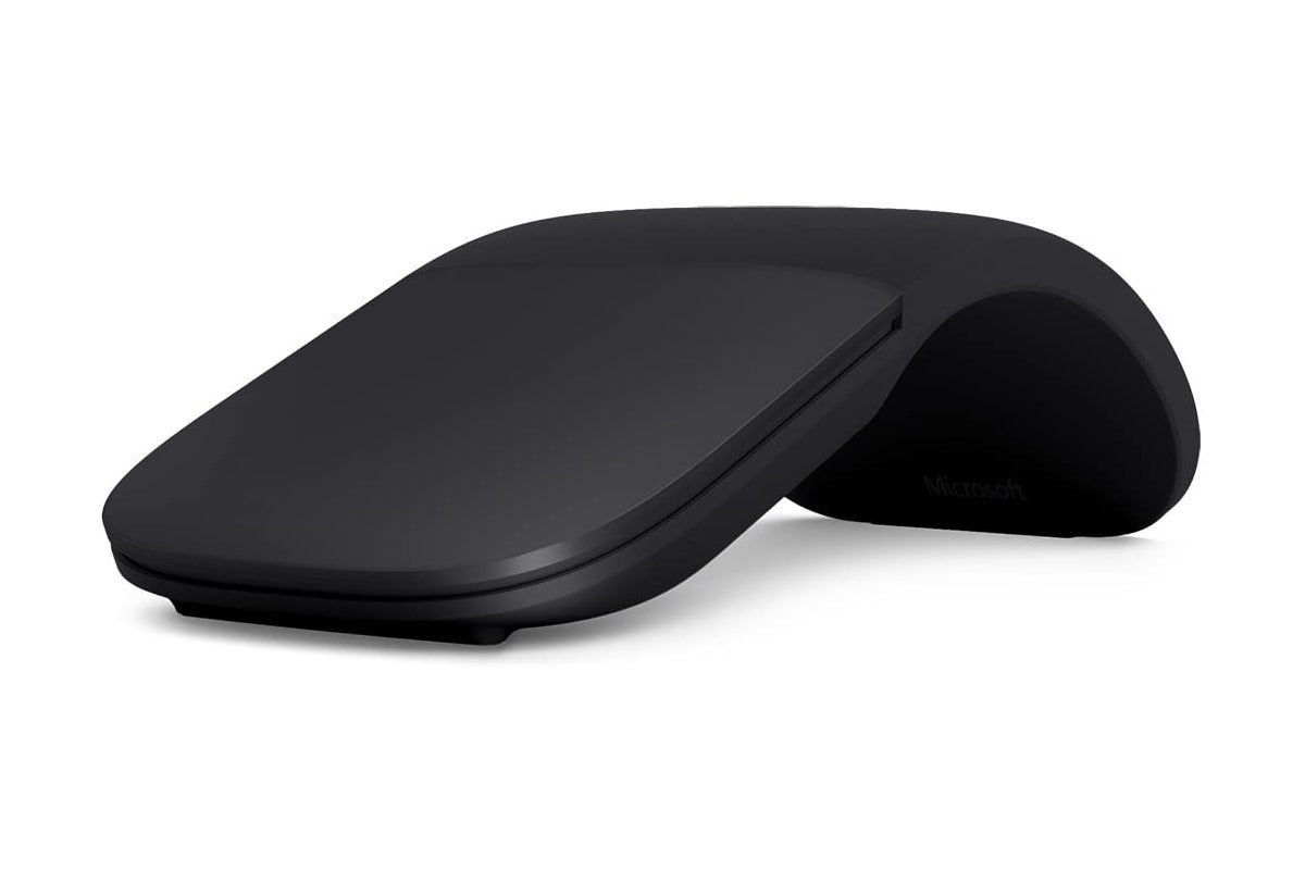 the arc mouse in black on a white background