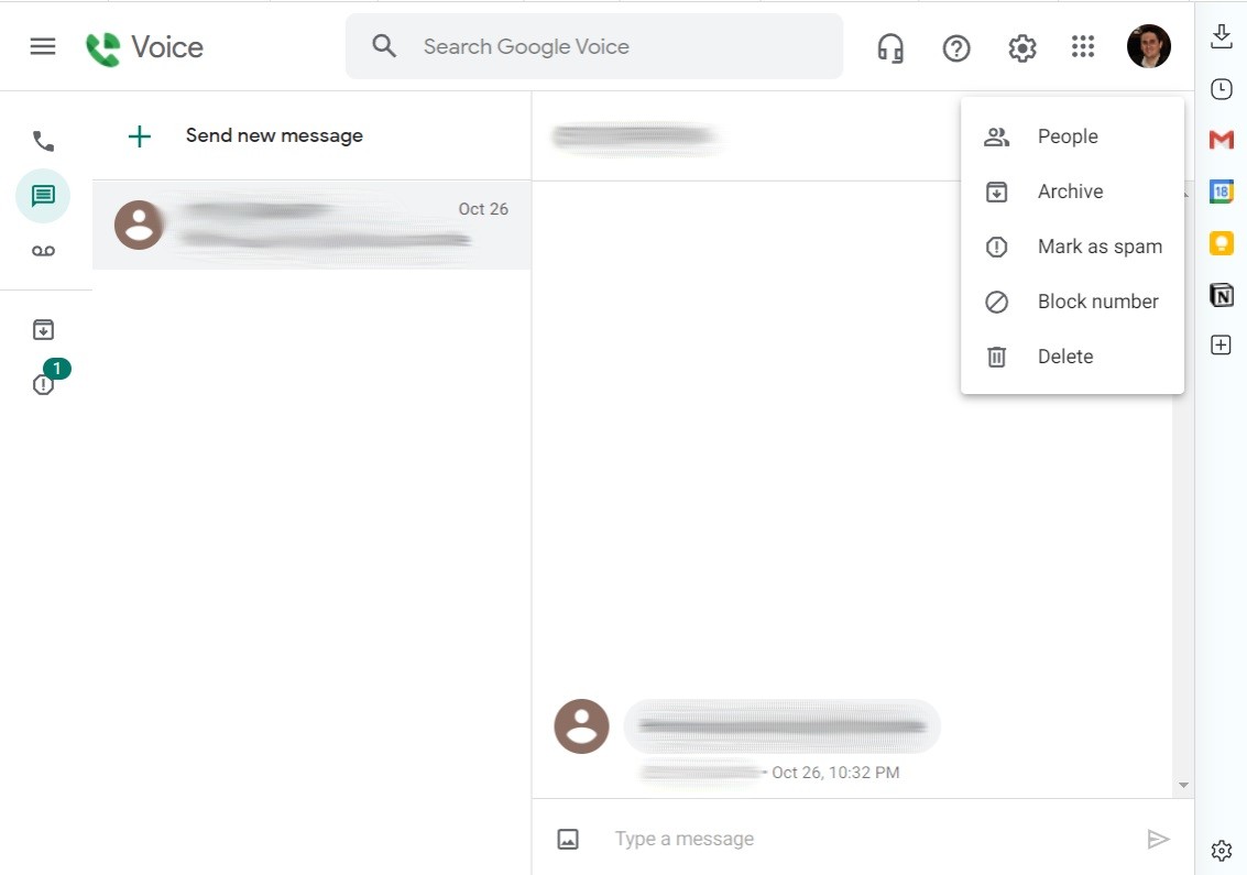 Interfaz web de Google Voice