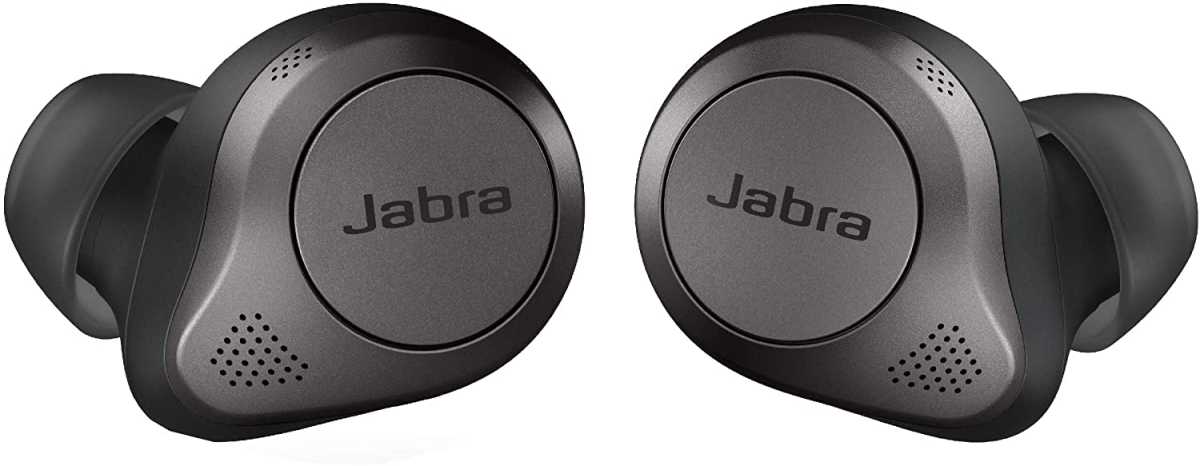 Jabra 85T Earbuds On A White Background