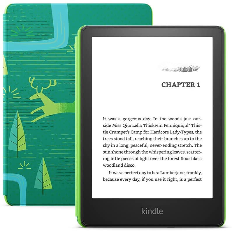 Kindle Paperwhite Kids with green cover