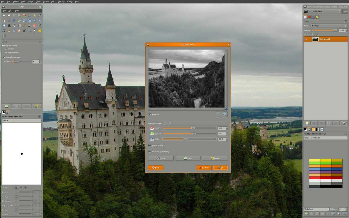 GIMP Linux mixer interface