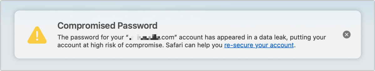 safari secure your account