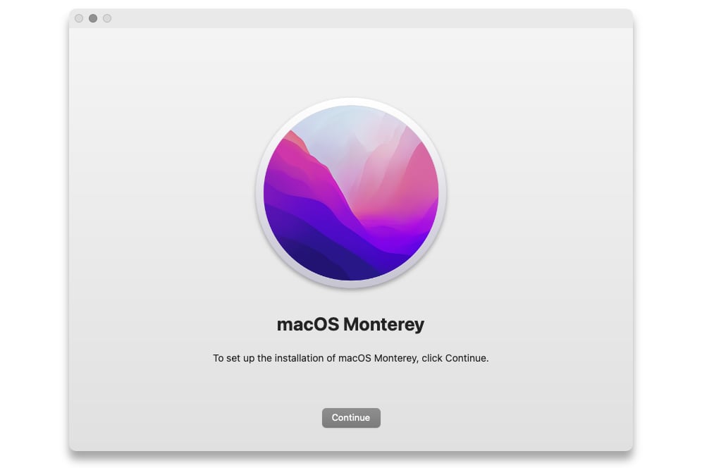 macOS Monterey installation