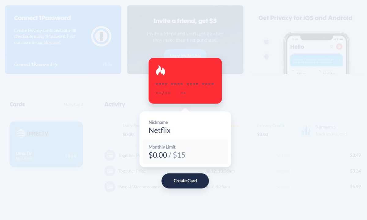 Privacy.com credit cards